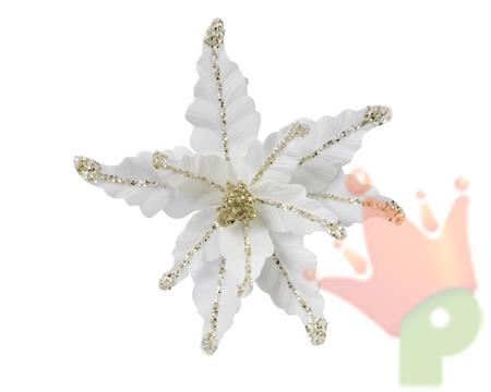 FIORE 44 CM IN VELLUTO BIANCO E ORO