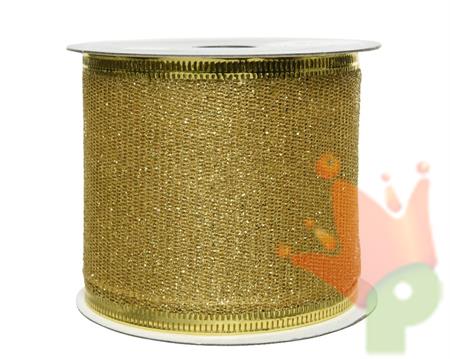 NASTRO IN POLIESTERE 6X270 CM ORO GLITTERATO