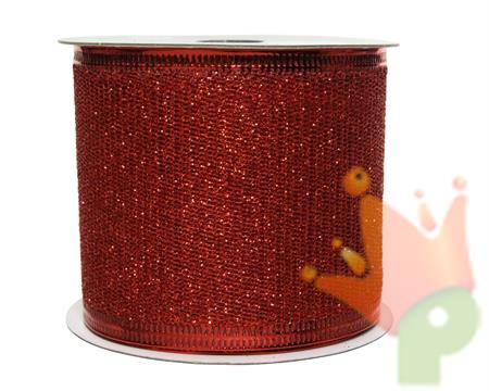 NASTRO IN POLIESTERE 6X270 CM ROSSO GLITTERATO
