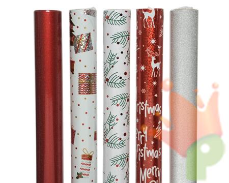 ROTOLO CARTA REGALO 70X150 CM CON DECORI NATALIZI