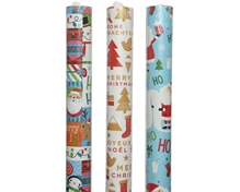 ROTOLO CARTA REGALO 100X300 CM CON DECORI NATALIZI