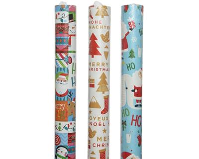ROTOLO CARTA REGALO 100X300 CM CON DECORI NATALIZI