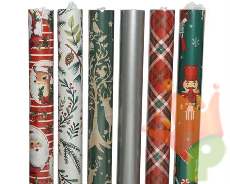 ROTOLO CARTA REGALO 70X200 CM DECORATA NATALIZIA