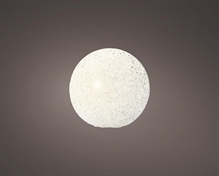 PALLINA 8 CM IN EVA BIANCA CON LED BIANCO CALDO