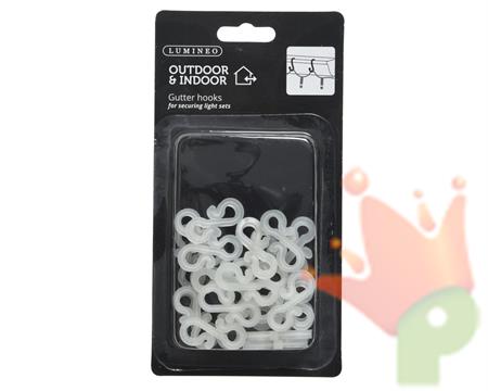 GANCI IN PLASTICA 0,4X1,8X3,5 CM BIANCHI 24 PZ