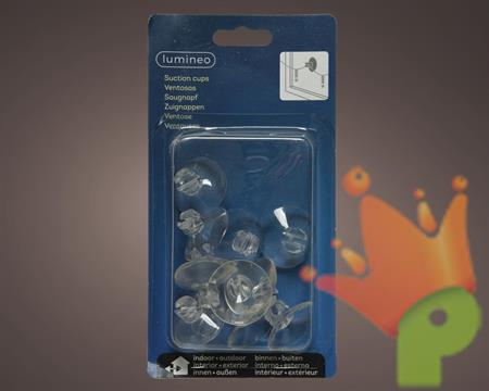 VENTOSE 3,5X3,5X1,5 CM TRASPARENTI 12 PZ