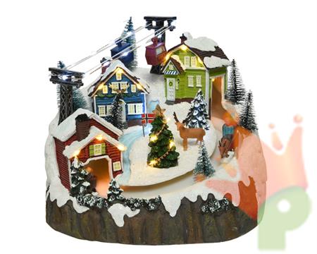 VILLAGGIO NORVEGESE 26X26X21,5 CM CON LED n°13