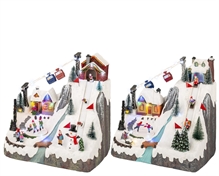 VILLAGGIO SCI 19,5X33X28 CM CON LED n:12 A - B
