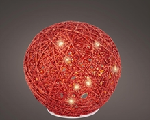 SFERA 15 CM ROSSA CON MICROLED LUCE BIANCO CALDO
