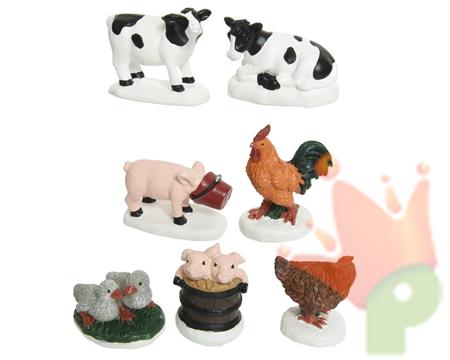 ANIMALI DA FATTORIA IN POLIRESINA 7 PZ