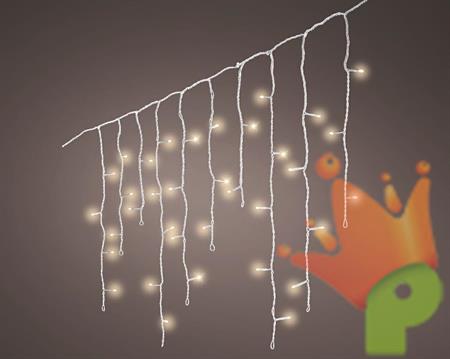 TENDA DI LUCI A GHIACCIOLI 259 LED 11 MT BIANCO CALDO