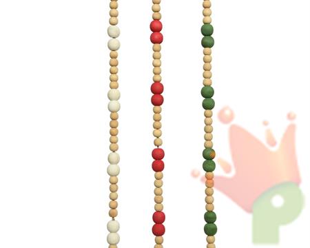 GHIRLANDA IN LEGNO 180 CM BIANCO/ROSSO/VERDE