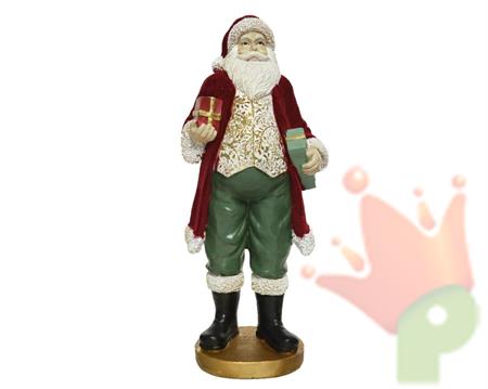 BABBO NATALE CON REGALI IN POLIRESINA 9X10,5X24 CM