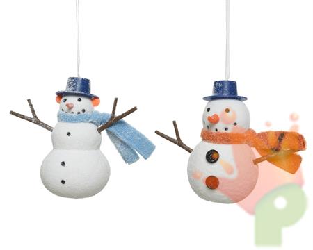 PUPAZZO DI NEVE DA APPENDERE 14X6,5X12 CM