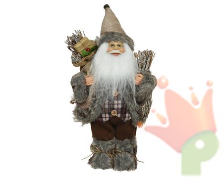 BABBO NATALE IN POLIESTERE 25X15X30 CM GRIGIO