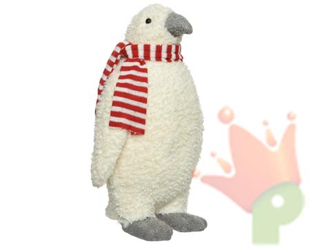 PINGUINO 24X21X47,5 CM CON SCIARPA BIANCO