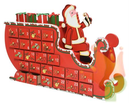 CALENDARIO DELL'AVVENTO FORMA SLITTA 6X35X23 CM