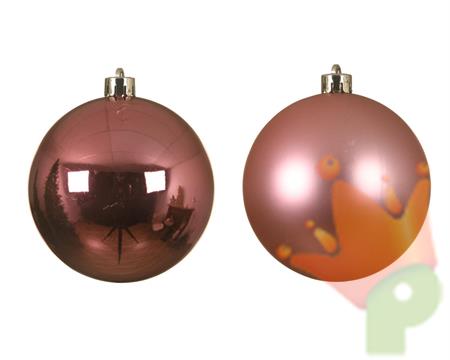 PALLINE DI NATALE ROSA 10 CM CONFEZIONE 4 PZ