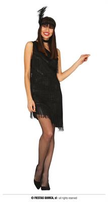 COSTUME CHARLESTON NERO ADULTA TAGLIA L 42 44