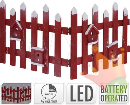 RECINTO LEGNO ROSSO CON LED 98X40 CM