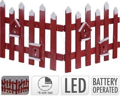 RECINTO LEGNO ROSSO CON LED 98X40 CM