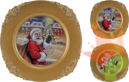 SOTTOPIATTO NATALIZIO ORO CON DECORO 33 CM