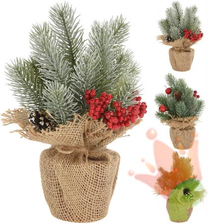 MINI ALBERELLO CON VASO IN JUTA 25 CM - 3ASS