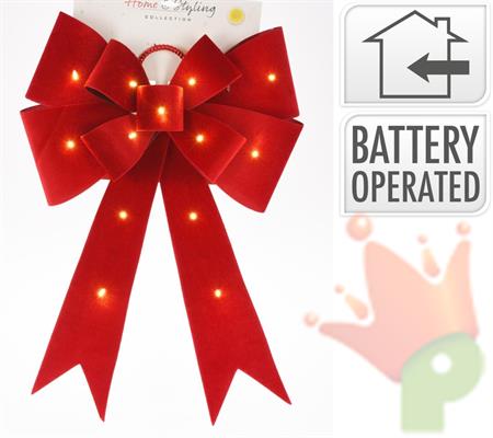 FIOCCO TESSUTO ROSSO CON LED 60 CM