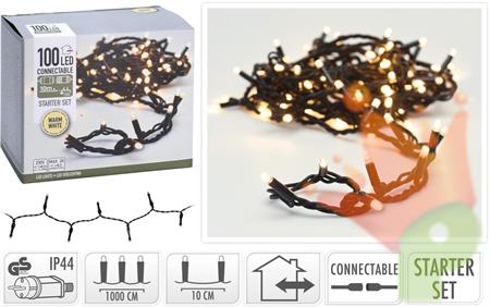 LUCI DI NATALE 100 LED BIANCO CALDO