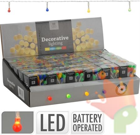 LUCI DI NATALE A BATTERIA 20 LED MULTICOLOR