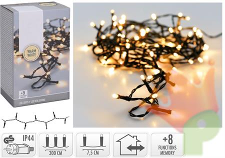LUCI DI NATALE 40 LED BIANCO CALDO 8 GIOCHI