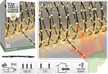 LUCI DI NATALE 1500 LED BIANCO CALDO 8 GIOCHI