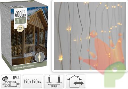 LUCI DI NATALE A TENDA 400 LED BIANCO CALDO