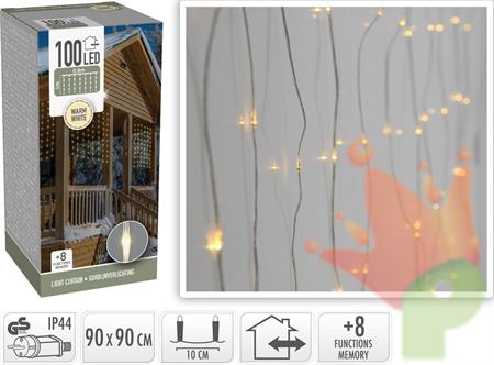 LUCI DI NATALE A TENDA 100 LED BIANCO CALDO