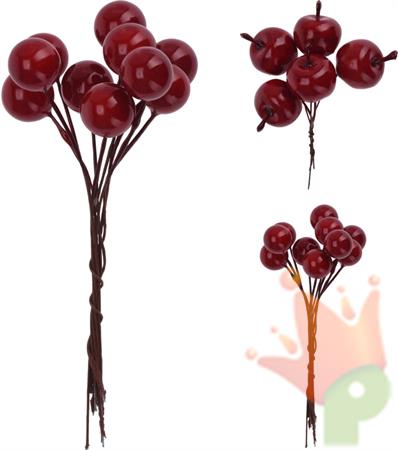 RAMETTO CON BACCHE ROSSE 14 CM - 2 ASS