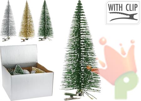 ALBERO DI NATALE CON CLIP 14 CM - 3 ASS