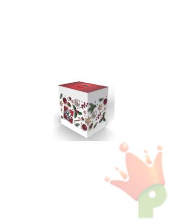 SCATOLA CON MANIGLIA 30,5X23X34 CM BIANCO NATALE