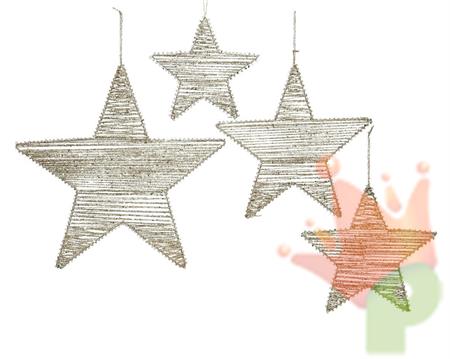 PENDENTE STELLA CHAMPAGNE GLITTER IN FERRO 40 CM