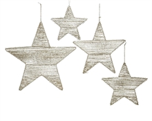 PENDENTE STELLA CHAMPAGNE GLITTER IN FERRO 40 CM