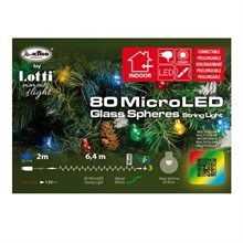 LUCI DI NATALE 80 SFERE MICROLED IN VETRO MULTICOLOR