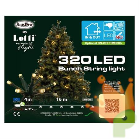 LUCI DI NATALE BUNCH 320 LED BIANCO CALDO GRUPPI DA 8 LED