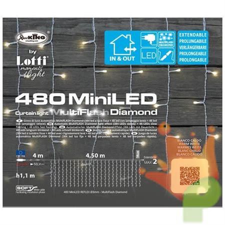 TENDA LUMINOSA 480 MINILED BIANCO CALDO GIOCO AUTOMATICO