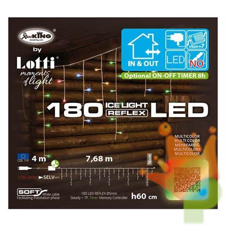 TENDA ICE LIGHT 180 LED MULTICOLOR 8 GIOCHI DI LUCE