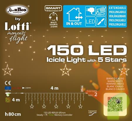 TENDA ICE LIGHT 150 LED BIANCO CALDO CON 5 STELLE 8 GIOCHI