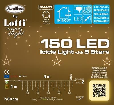 TENDA ICE LIGHT 150 LED BIANCO CALDO CON 5 STELLE 8 GIOCHI