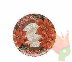 PIATTO PANETTONE CM 31 TARTAN FIORE