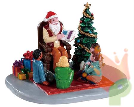 FIGURA PER VILLAGGIO NATALIZIO BABBO NATALE CON BAMBINI 10 CM