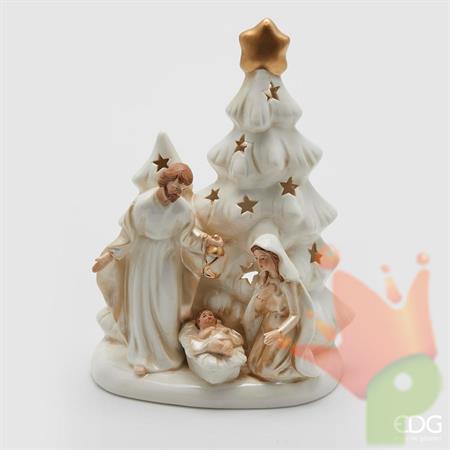 PORTACANDELA NATIVITA'CON ALBERO 24 CM