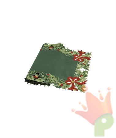 RUNNER STOFFA VERDE CON FIOCCO 40X150 CM