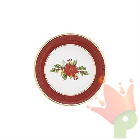 PIATTI CHRISTMAS FLOWER 24 CM 8 PZ